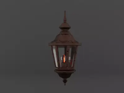 Classic exterior light with brushed rusted metal  3D model
