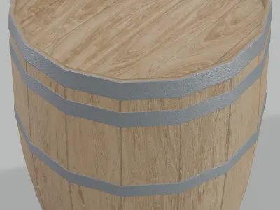 Light Toasted Lowpoly Rundlet Barrel Low-poly 3D model