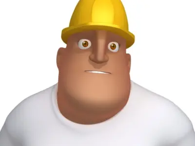 Worker Cartoon Rigged  3D model