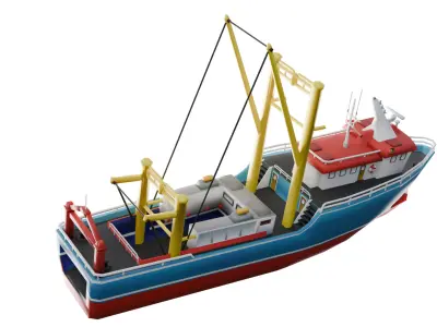 Low poly Boat Low-poly 3D model