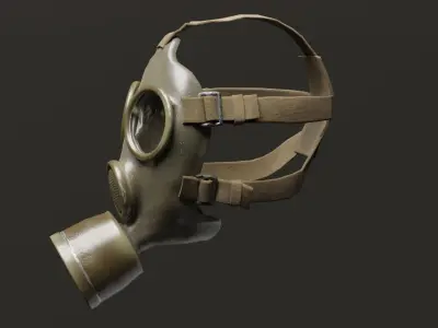 Military gas mask Low-poly 3D model purchase