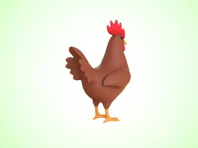 Cartoon Chicken Cute 03 Low-poly 3D model