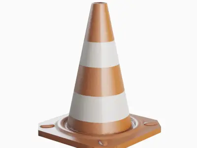 Traffic Cone A 02 Low-poly 3D model