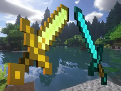 Minecraft Sword Low-poly 3D model