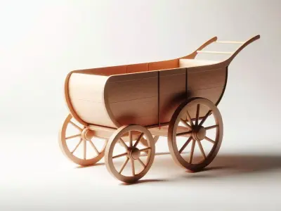 Wooden Cart 3D Printable Model 3D print model shop