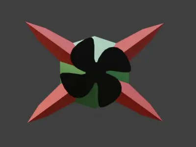 Low poly torpedo with animated propeller Free 3D model