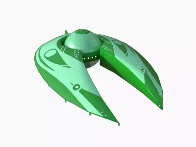 Alien Spaceship UFO I12 Cartoon - Sci Fi Spacecraft Design Low-poly 3D model