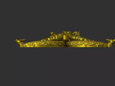 Divine Shiva Parvati Ganesha Gold Pendant Temple Jewelry  3D print model