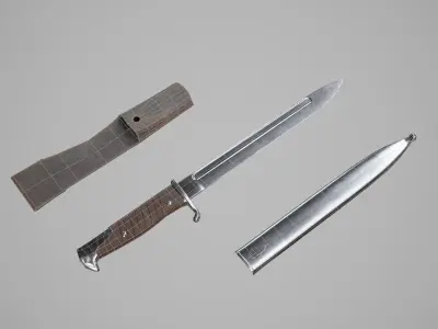 German Bayonets Knife WW Game Ready  Free low-poly 3D model
