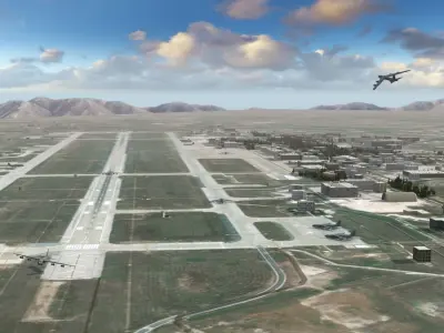 Military Airbase Low-poly 3D model