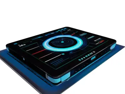 Futuristic Holographic Data Tablet 3D model