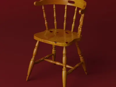 Antique Chair Low-poly 3D model