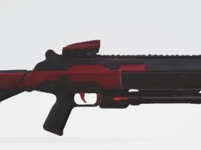Red and Black sci-fi gun 3D model purchase