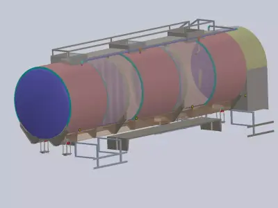 Stainless Steel Milk Tank Truck  3D model