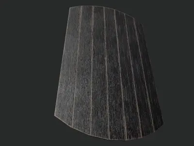 Slavic square wooden shield-painted black Low-poly 3D model