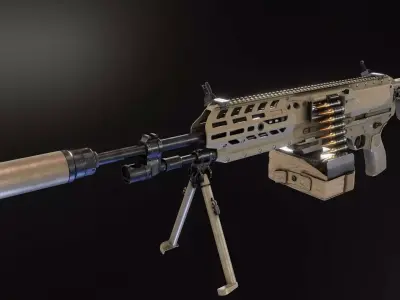 Sig Sauer XM250 Low-poly 3D model