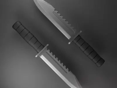 Tactical Knife Free low-poly 3D model get