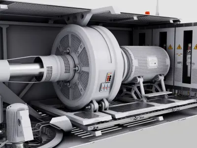 Wind Turbine Nacelle Internal Structure Cross Section 3D model