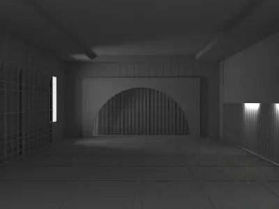 Japanese training dojo 2 Low-poly 3D model