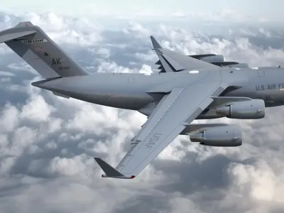 Boeing C17 Globemaster III Transport Aircraft Flight 3D model
