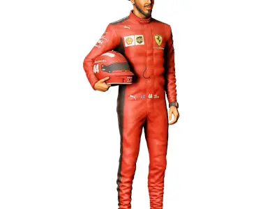 Lewis Hamilton  racing driver 3D print model