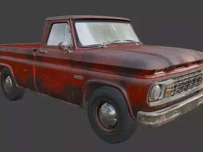 Vintage Rusty Pickup Truck 3D Model 3D model buy