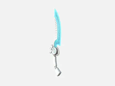 SciFi Dagger A02 White Blue - Sci Fi Weapon Design Low-poly 3D model