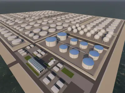 Petrochemical-Industrial Complex and Oil Gas Rig 3D model purchase