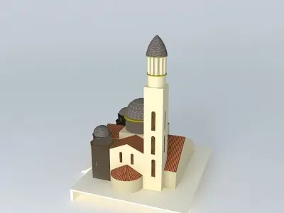 Church Notre Dame in Ribérac Free 3D model
