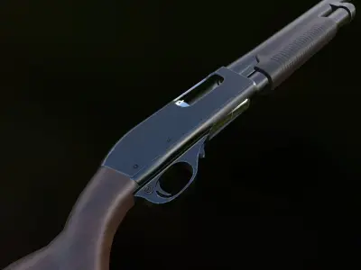 Game Ready Classic Shotgun  Low-poly 3D model