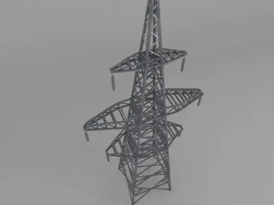 Column Power Lines 1 Low-poly 3D model