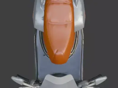 Futuristic Cartoon Delivery Motorcycle 3D Model Low-poly 3D model