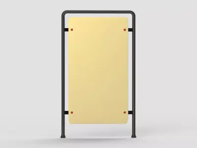 Blank vertical street billboard 3D model