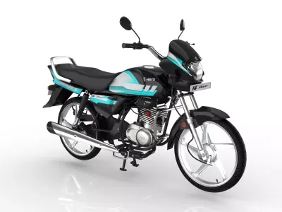 Hero Deluxe Motorcycle 3d Model - Blender and Maya Low-poly 3D model