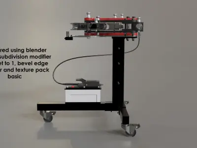 Garage hydraulic pipebender Low-poly 3D model