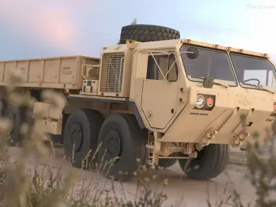 HEMTT M985A4 Heavy Cargo Transport Truck Desert Rigged 3D model