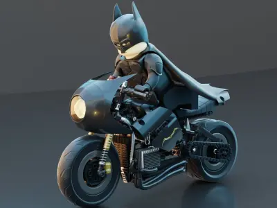 Lego Batman with new Bike  3D model