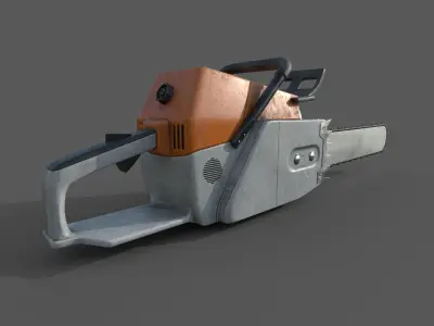 Chainsaw - Lowpoly - PBR - Animated Low-poly 3D model