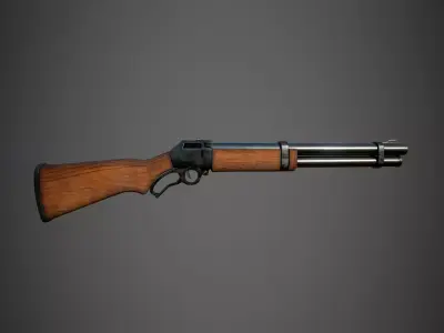 Shotgun sigle barrel Low-poly 3D model
