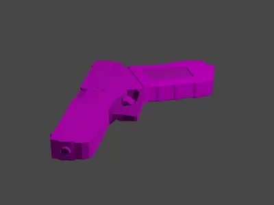 Gun lowpoly Low-poly 3D model