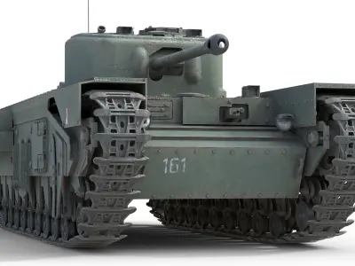 Churchill Mk IV Infantry Tank Low-poly 3D model