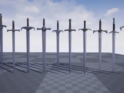 Medieval Swords Low-poly 3D model