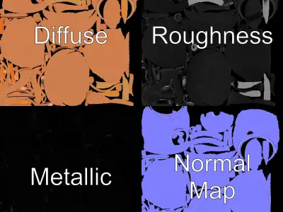 Copper Vintage Teapot D Model Pack Low-poly 3D model