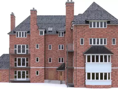 English Brick House 01 Low-poly 3D model