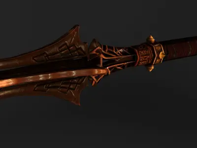 God Poker Golden Staff Low-poly 3D model
