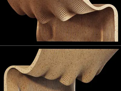 Parametric Big wall n1 part hall 3D model