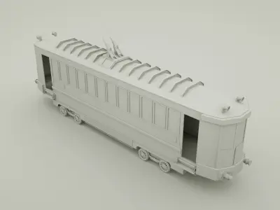 Retro Tramway  3D Model 3D model
