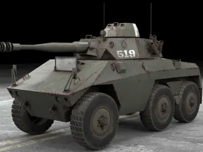 EE-9 Cascavel ver 2 Free low-poly 3D model