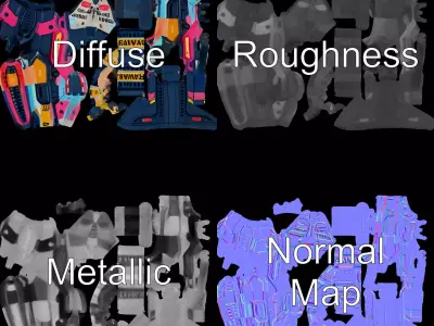 Vibrant Assault Rifle model pack Low-poly 3D model purchase