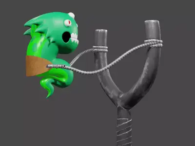 Alien Slingshot Low-poly 3D model